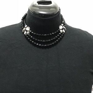 Black necklace with stones